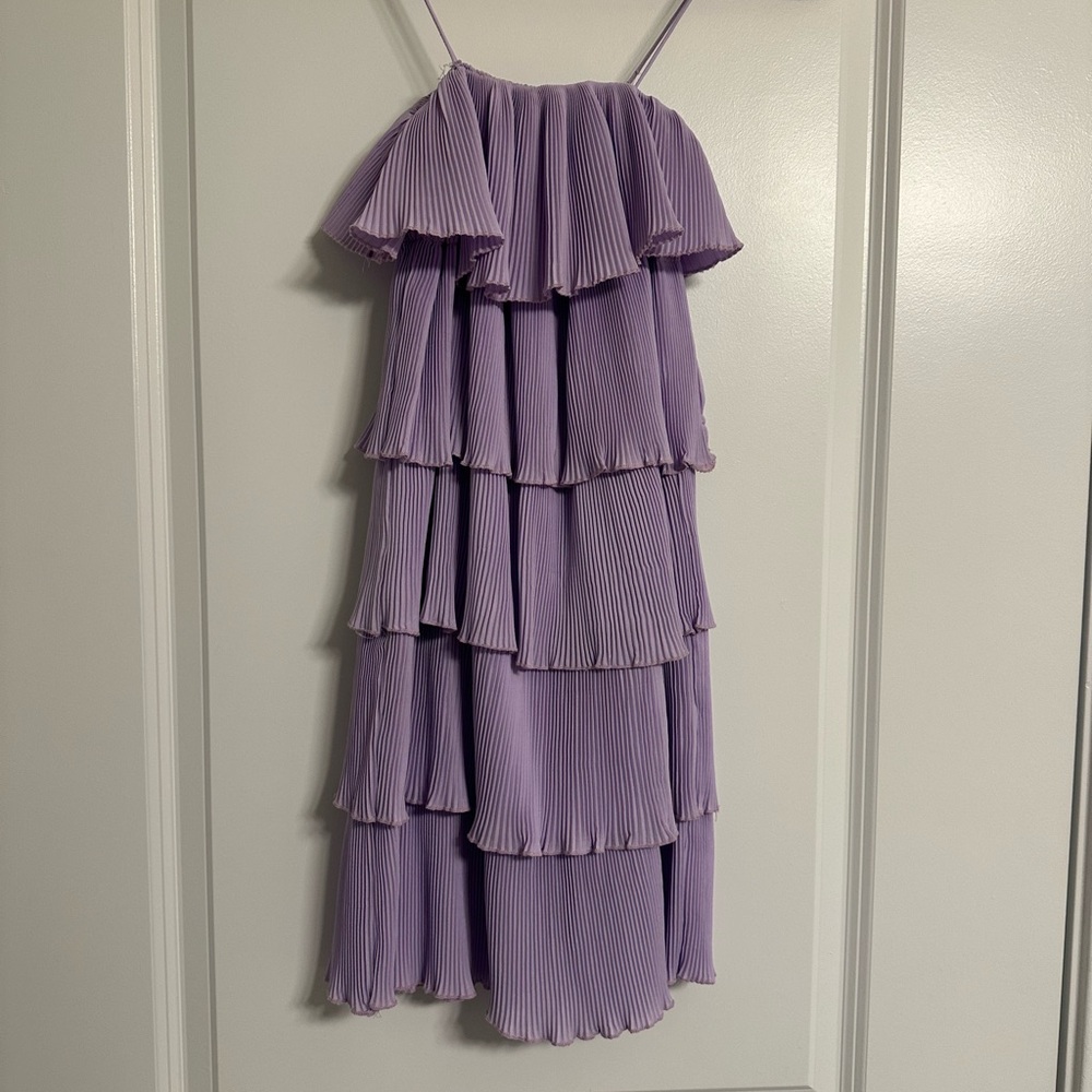 Boohoo Lilac Ruffle Dress